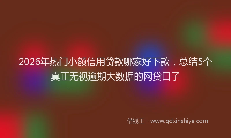2026年热门小额信用贷款哪家好下款，总结5个真正无视逾期大数据的网贷口子