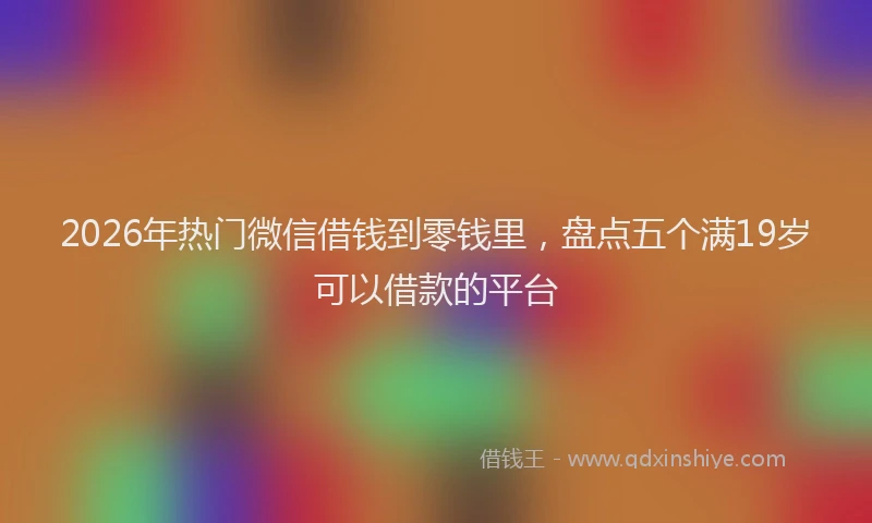 2026年热门微信借钱到零钱里，盘点五个满19岁可以借款的平台