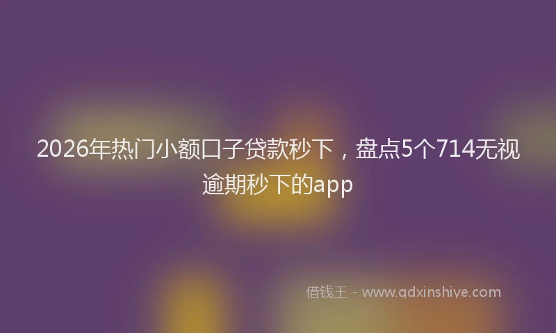2026年热门小额口子贷款秒下，盘点5个714无视逾期秒下的app