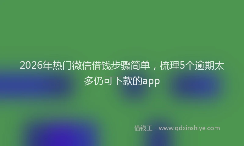 2026年热门微信借钱步骤简单，梳理5个逾期太多仍可下款的app