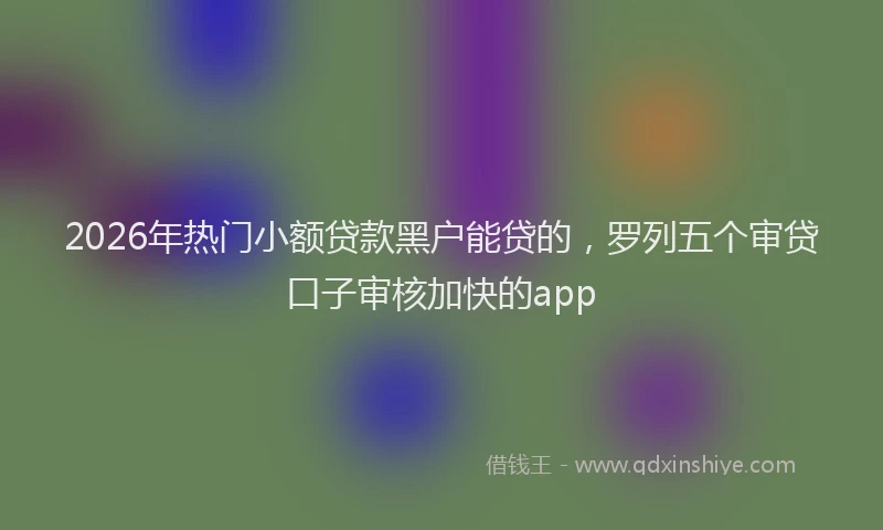 2026年热门小额贷款黑户能贷的，罗列五个审贷口子审核加快的app