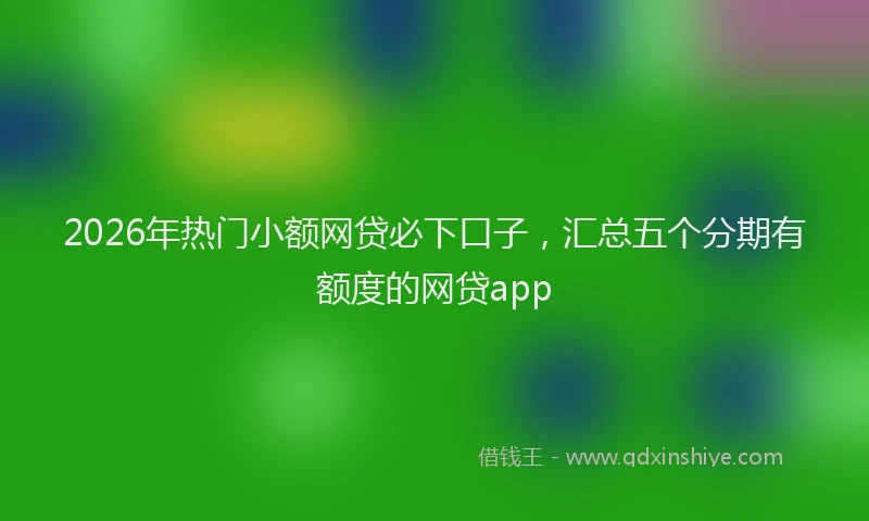 2026年热门小额网贷必下口子,汇总五个分期有额度的网贷app