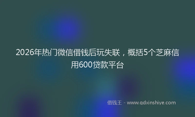 2026年热门微信借钱后玩失联,概括5个芝麻信用600贷款平台