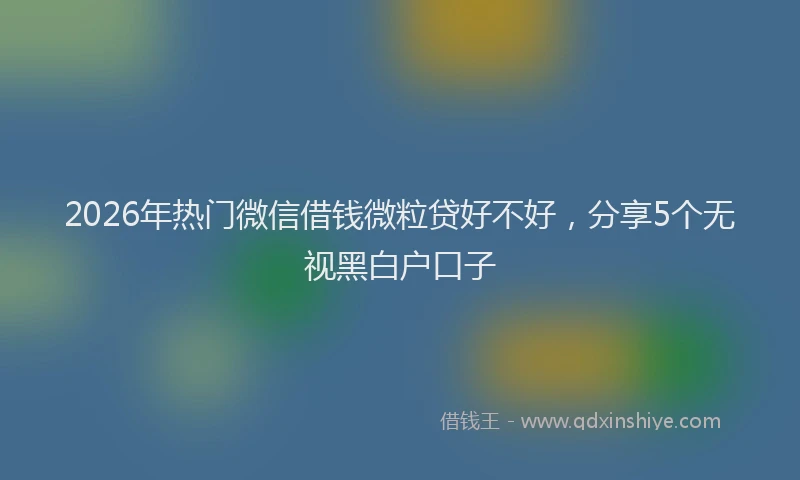 2026年热门微信借钱微粒贷好不好，分享5个无视黑白户口子