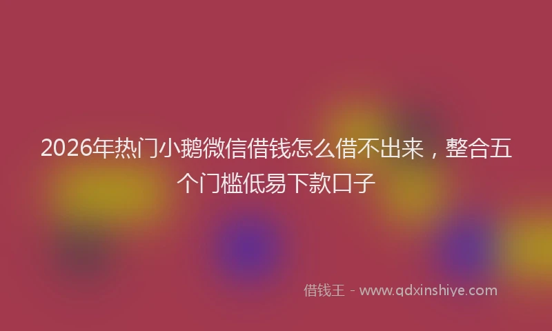2026年热门小鹅微信借钱怎么借不出来，整合五个门槛低易下款口子