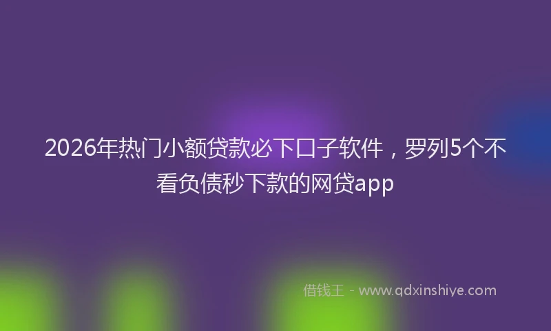 2026年热门小额贷款必下口子软件，罗列5个不看负债秒下款的网贷app