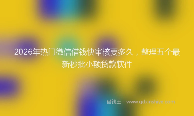 2026年热门微信借钱快审核要多久，整理五个最新秒批小额贷款软件