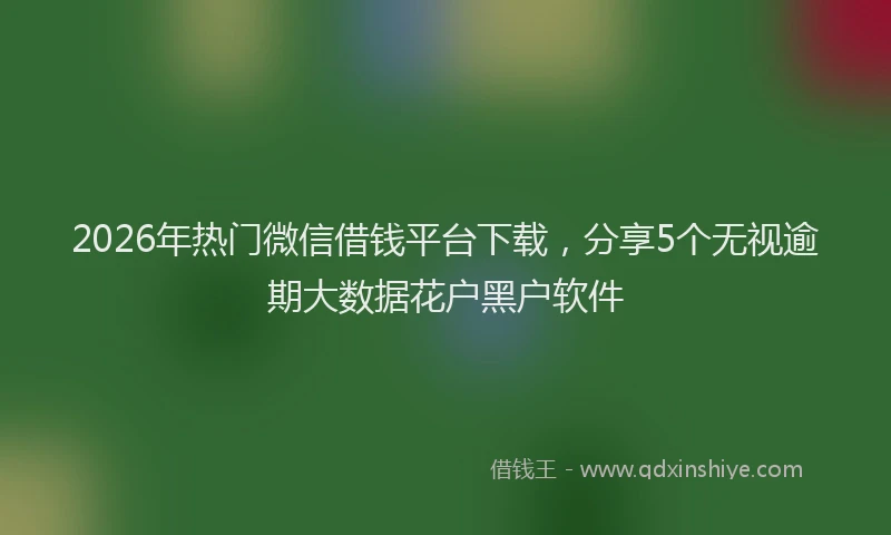 2026年热门微信借钱平台下载，分享5个无视逾期大数据花户黑户软件