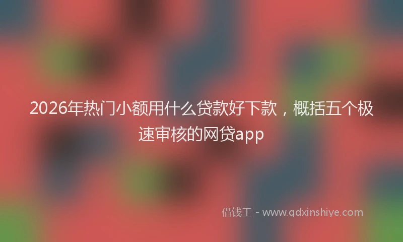 2026年热门小额用什么贷款好下款，概括五个极速审核的网贷app
