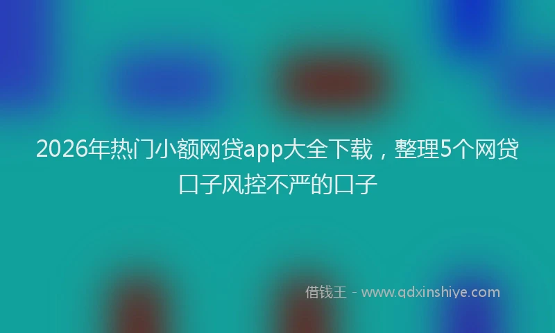 2026年热门小额网贷app大全下载，整理5个网贷口子风控不严的口子