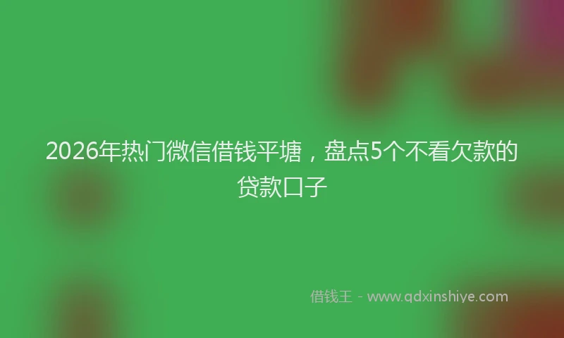 2026年热门微信借钱平塘，盘点5个不看欠款的贷款口子