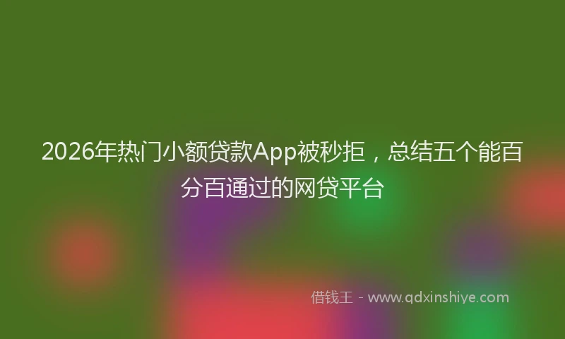 2026年热门小额贷款App被秒拒，总结五个能百分百通过的网贷平台