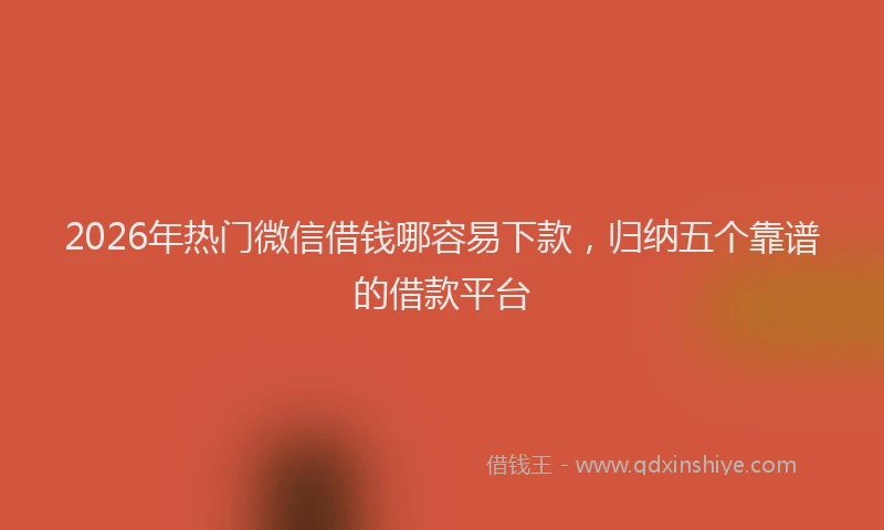 2026年热门微信借钱哪容易下款，归纳五个靠谱的借款平台