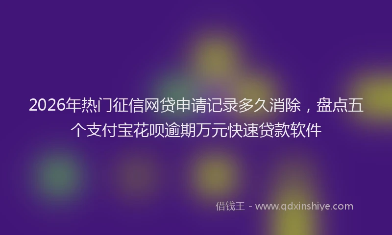 2026年热门征信网贷申请记录多久消除，盘点五个支付宝花呗逾期万元快速贷款软件