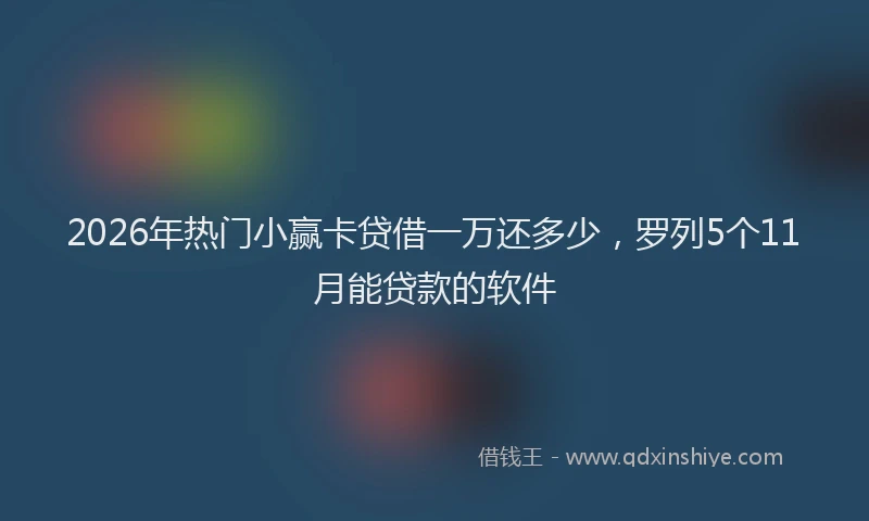 2026年热门小赢卡贷借一万还多少，罗列5个11月能贷款的软件
