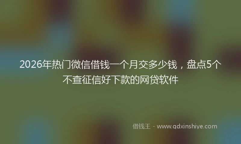 2026年热门微信借钱一个月交多少钱，盘点5个不查征信好下款的网贷软件
