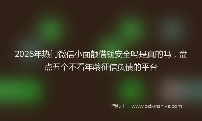 2026年热门微信小面额借钱安全吗是真的吗,盘点五个不看年龄征信负债的平台