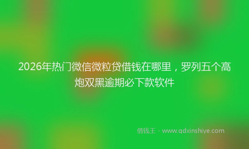 2026年热门微信微粒贷借钱在哪里，罗列五个高炮双黑逾期必下款软件