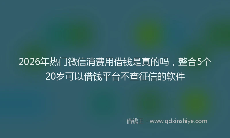 2026年热门微信消费用借钱是真的吗，整合5个20岁可以借钱平台不查征信的软件