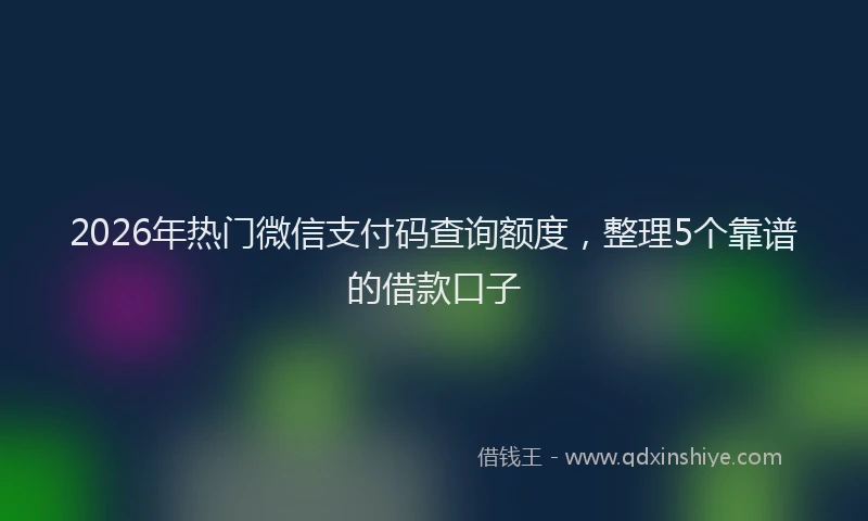 2026年热门微信支付码查询额度，整理5个靠谱的借款口子