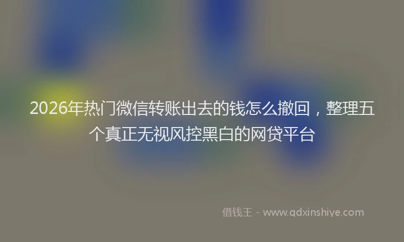 2026年热门微信转账出去的钱怎么撤回，整理五个真正无视风控黑白的网贷平台