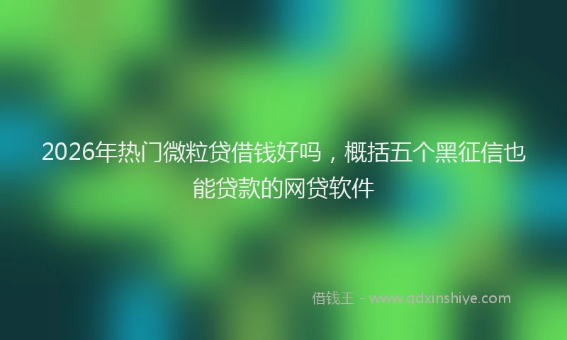 2026年热门微粒贷借钱好吗，概括五个黑征信也能贷款的网贷软件