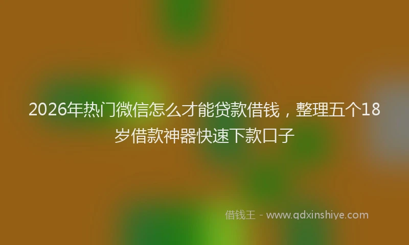 2026年热门微信怎么才能贷款借钱，整理五个18岁借款神器快速下款口子