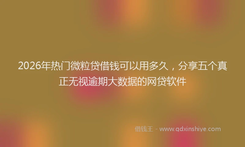2026年热门微粒贷借钱可以用多久，分享五个真正无视逾期大数据的网贷软件