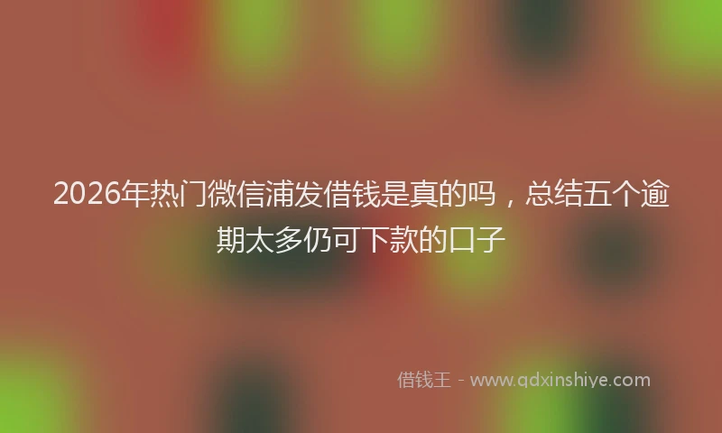 2026年热门微信浦发借钱是真的吗，总结五个逾期太多仍可下款的口子