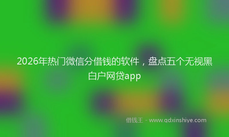 2026年热门微信分借钱的软件，盘点五个无视黑白户网贷app