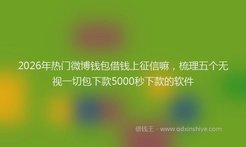 2026年热门微博钱包借钱上征信嘛，梳理五个无视一切包下款5000秒下款的软件