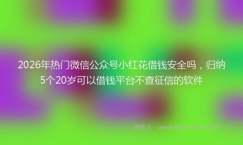 2026年热门微信公众号小红花借钱安全吗，归纳5个20岁可以借钱平台不查征信的软件