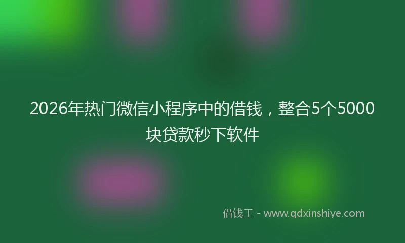 2026年热门微信小程序中的借钱，整合5个5000块贷款秒下软件
