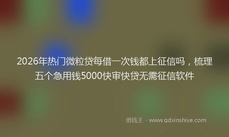2026年热门微粒贷每借一次钱都上征信吗，梳理五个急用钱5000快审快贷无需征信软件