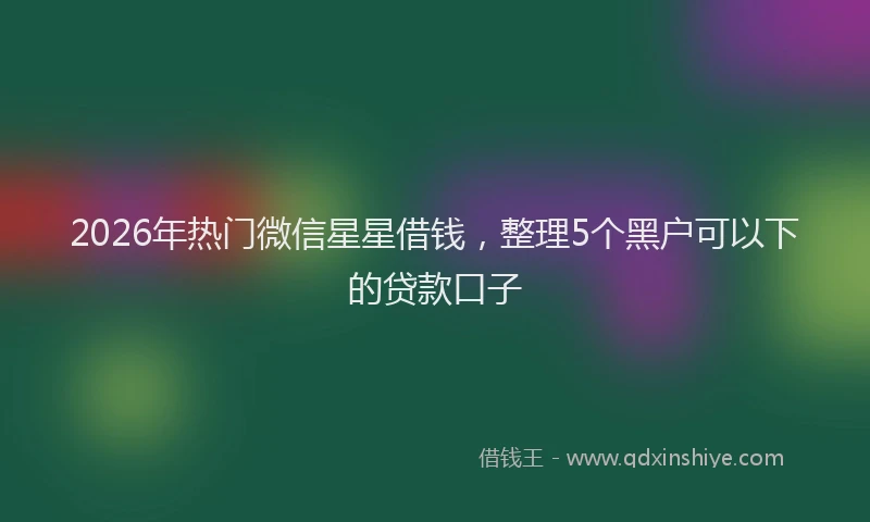 2026年热门微信星星借钱，整理5个黑户可以下的贷款口子