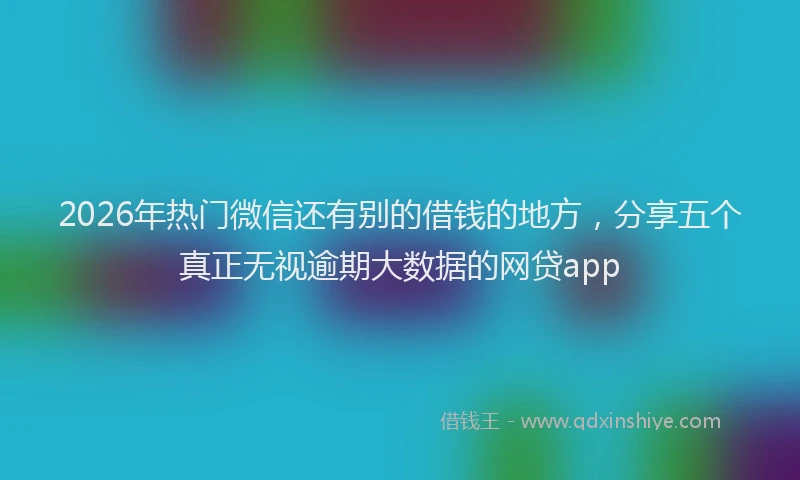 2026年热门微信还有别的借钱的地方，分享五个真正无视逾期大数据的网贷app