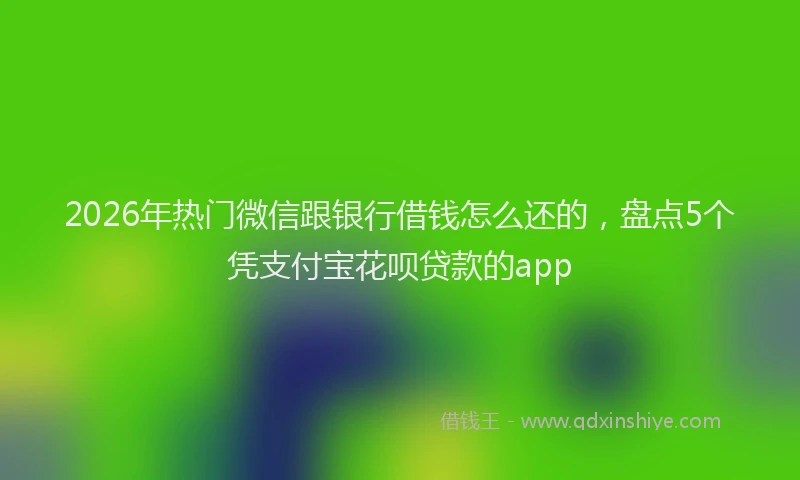 2026年热门微信跟银行借钱怎么还的，盘点5个凭支付宝花呗贷款的app