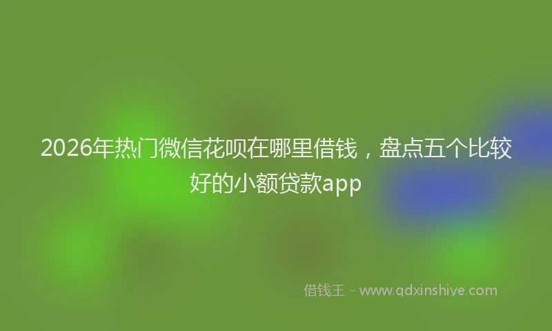 2026年热门微信花呗在哪里借钱，盘点五个比较好的小额贷款app