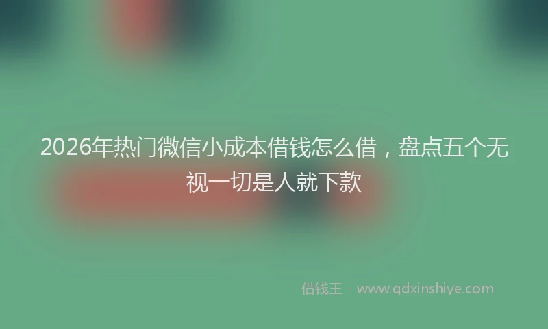 2026年热门微信小成本借钱怎么借，盘点五个无视一切是人就下款