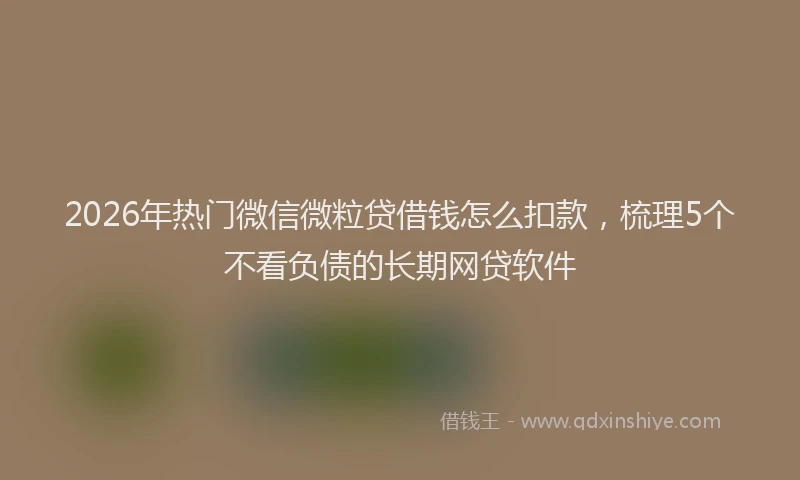 2026年热门微信微粒贷借钱怎么扣款，梳理5个不看负债的长期网贷软件