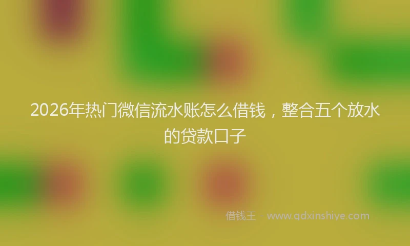 2026年热门微信流水账怎么借钱，整合五个放水的贷款口子