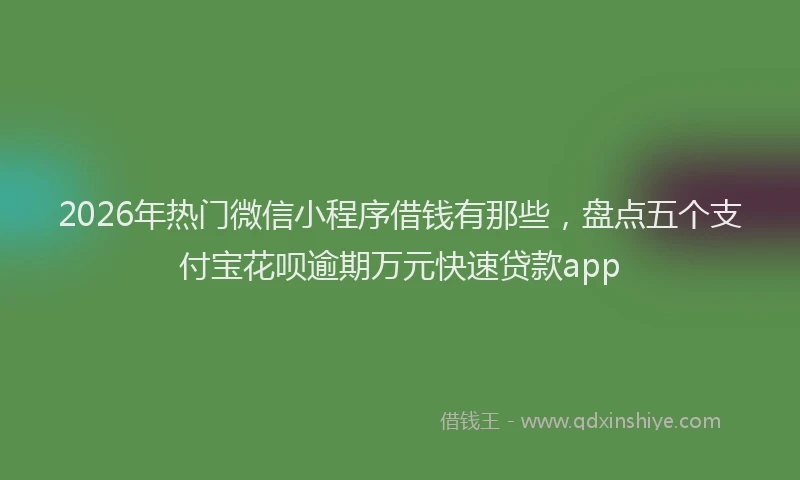 2026年热门微信小程序借钱有那些，盘点五个支付宝花呗逾期万元快速贷款app