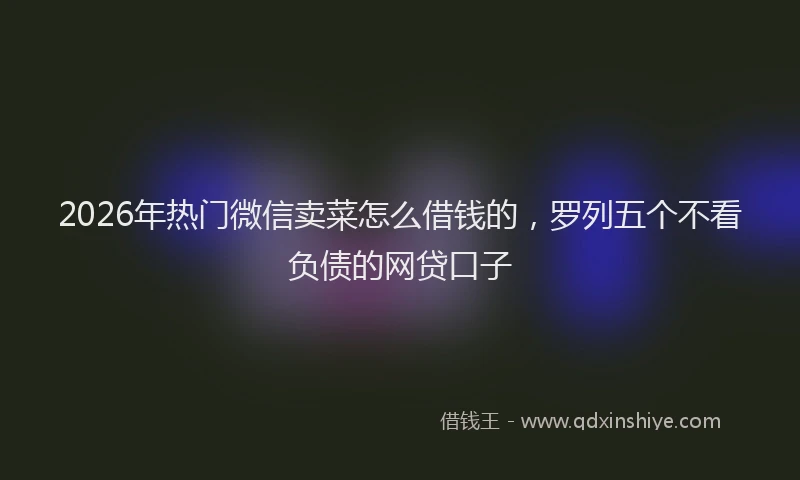 2026年热门微信卖菜怎么借钱的，罗列五个不看负债的网贷口子