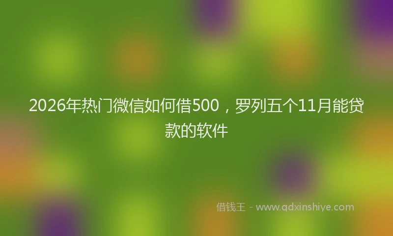 2026年热门微信如何借500，罗列五个11月能贷款的软件