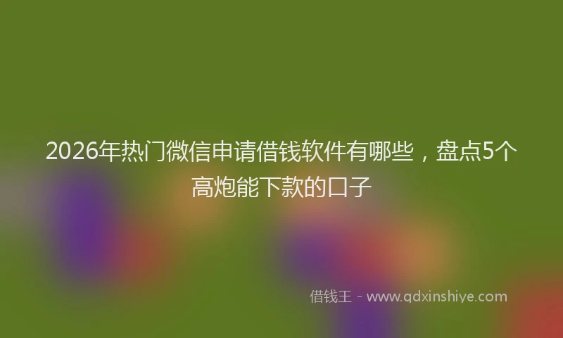 2026年热门微信申请借钱软件有哪些，盘点5个高炮能下款的口子
