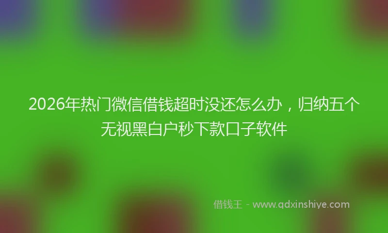 2026年热门微信借钱超时没还怎么办，归纳五个无视黑白户秒下款口子软件