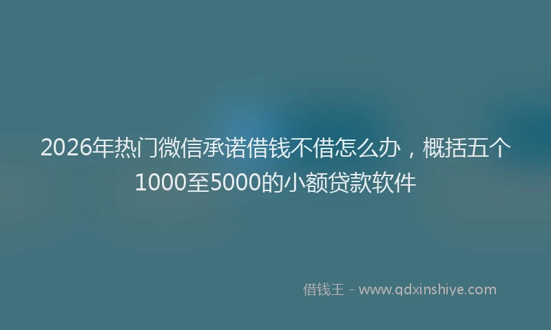 2026年热门微信承诺借钱不借怎么办，概括五个1000至5000的小额贷款软件