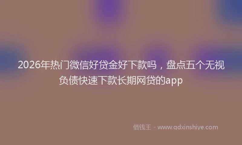 2026年热门微信好贷金好下款吗，盘点五个无视负债快速下款长期网贷的app