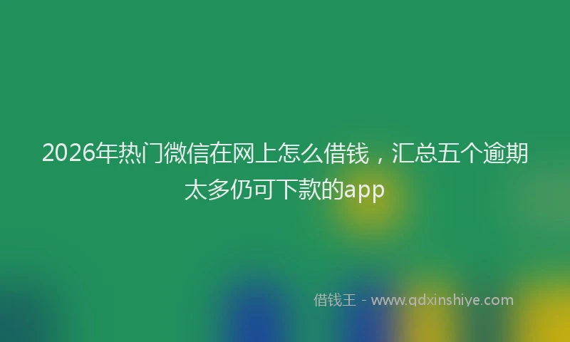 2026年热门微信在网上怎么借钱，汇总五个逾期太多仍可下款的app