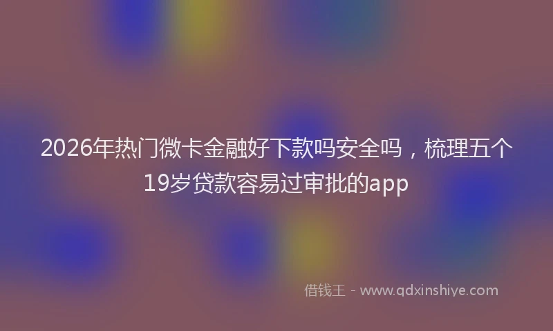2026年热门微卡金融好下款吗安全吗，梳理五个19岁贷款容易过审批的app